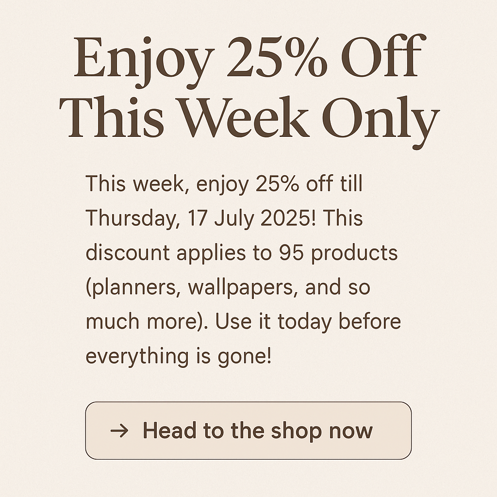 Trendy Digital Products Sale: 25 Percent Off This Week Only - GirlyDesignUS
