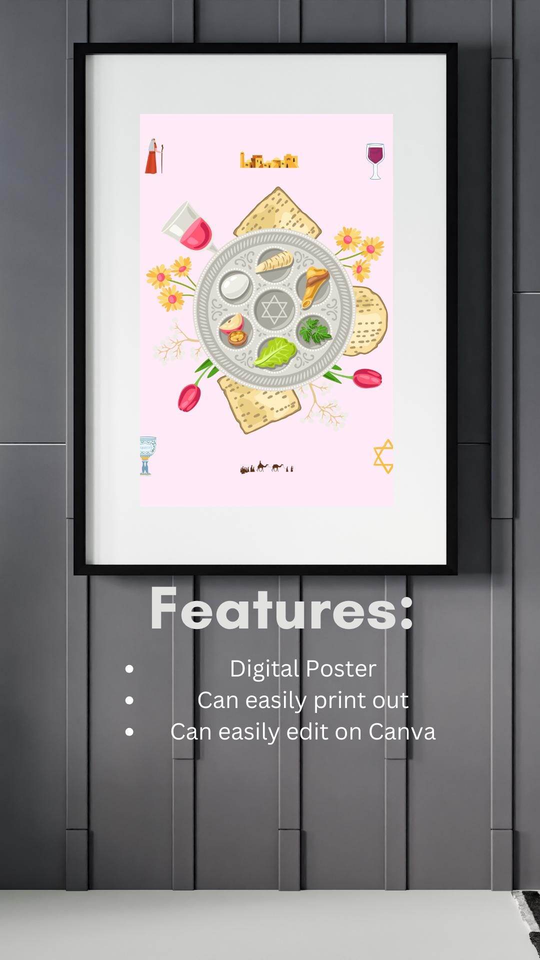 Passover Seder Plate Art Print | Digital Download Digital product 7263f787-il_fullxfull.6579735197_o060 My Store