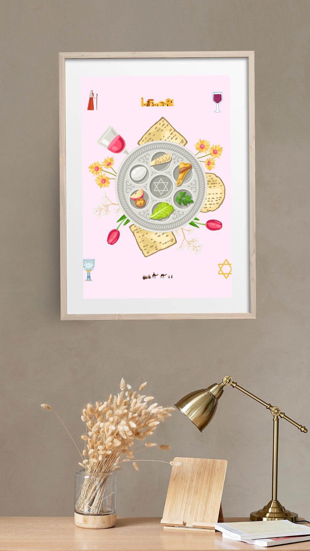 Passover Seder Plate Art Print | Digital Download Digital product a60c178a-il_fullxfull.6531615292_ax0y My Store