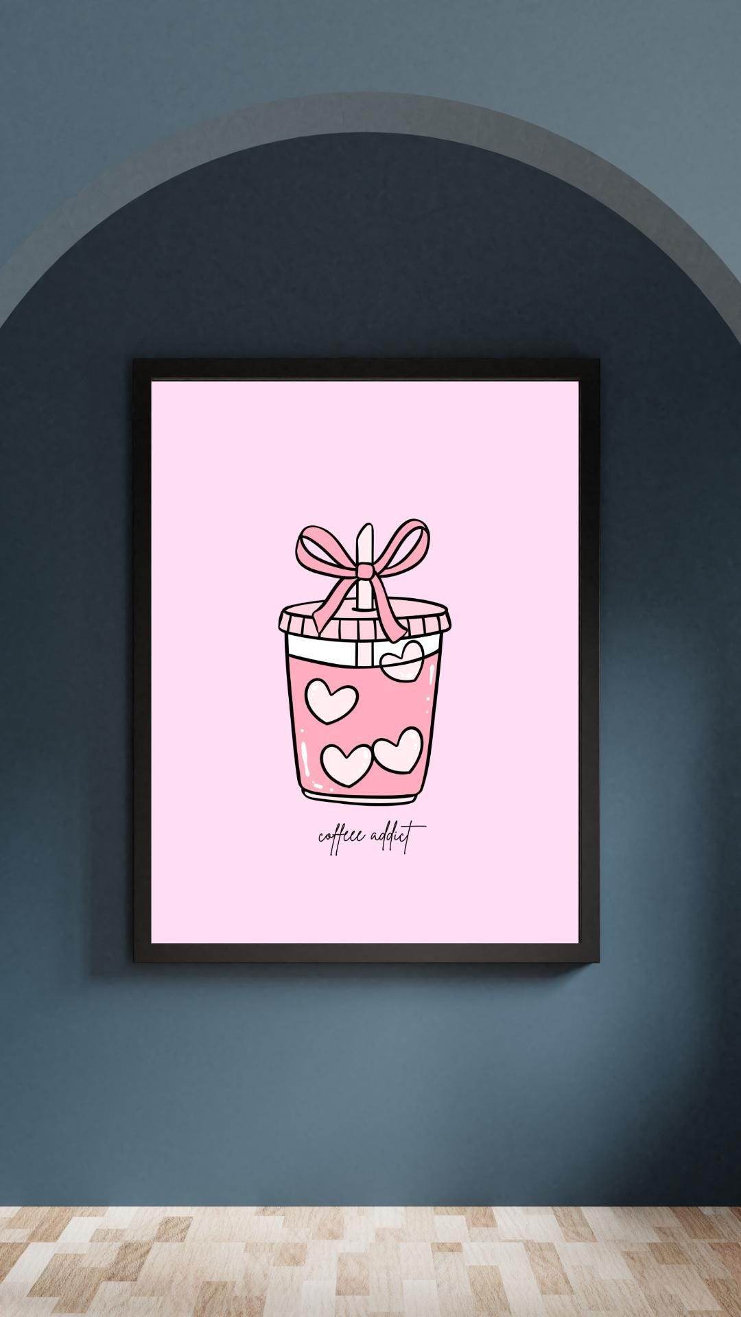 Aesthetic Coffee Wall Art Digital Download Digital product aesthetic-coffee-wall-art-digital-download-black-frame-on-blue-wall My Store