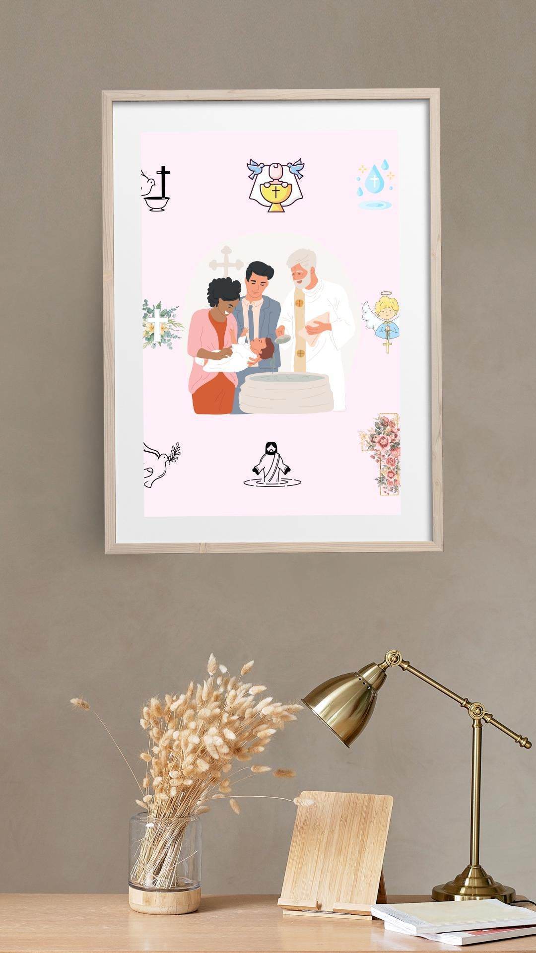 Baptism Ceremony Digital Poster Printable Digital product baptism-ceremony-digital-poster-closeup-framed-light-background My Store