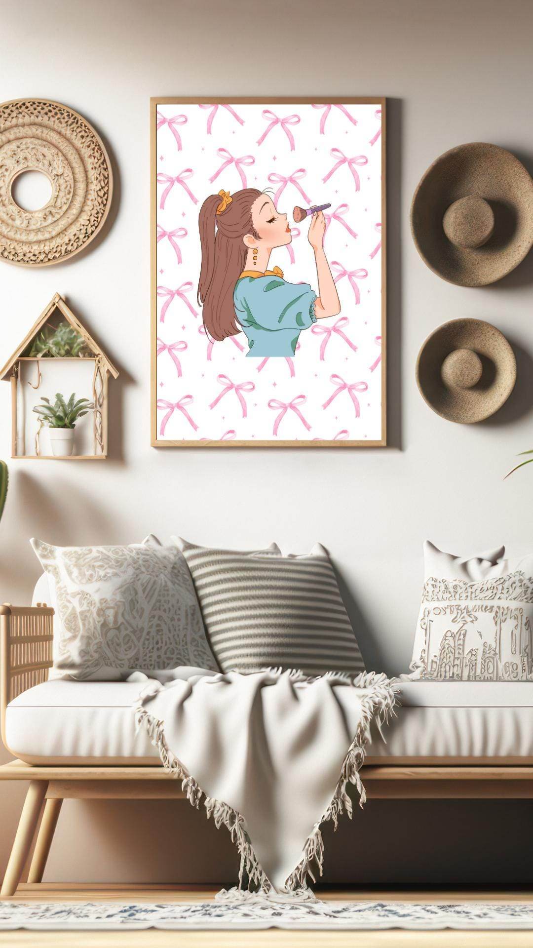 Cute Girl Makeup Wall Art Digital Download Digital product cute-girl-makeup-wall-art-living-room-decoration-wall-hanging My Store
