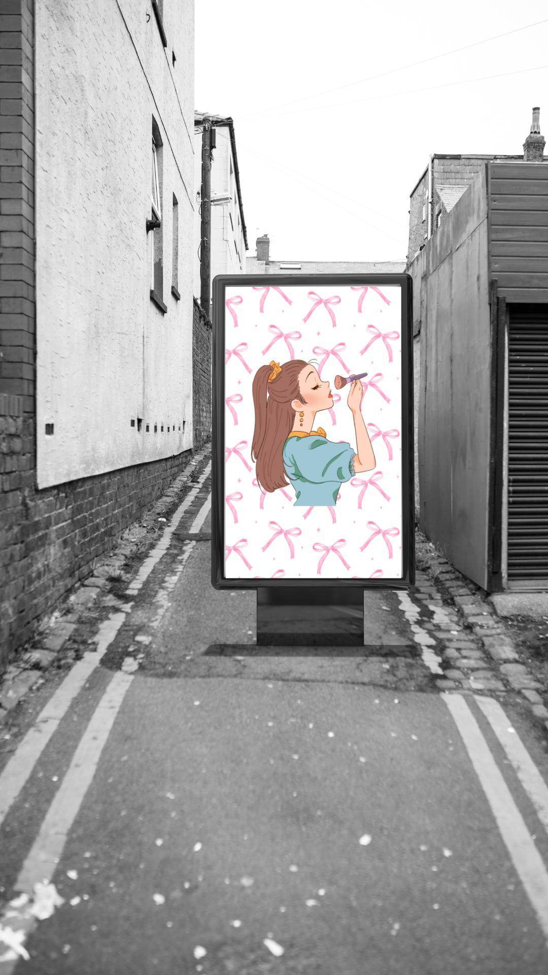 Cute Girl Makeup Wall Art Digital Download Digital product cute-girl-makeup-wall-art-street-billboard-display-girl-art My Store