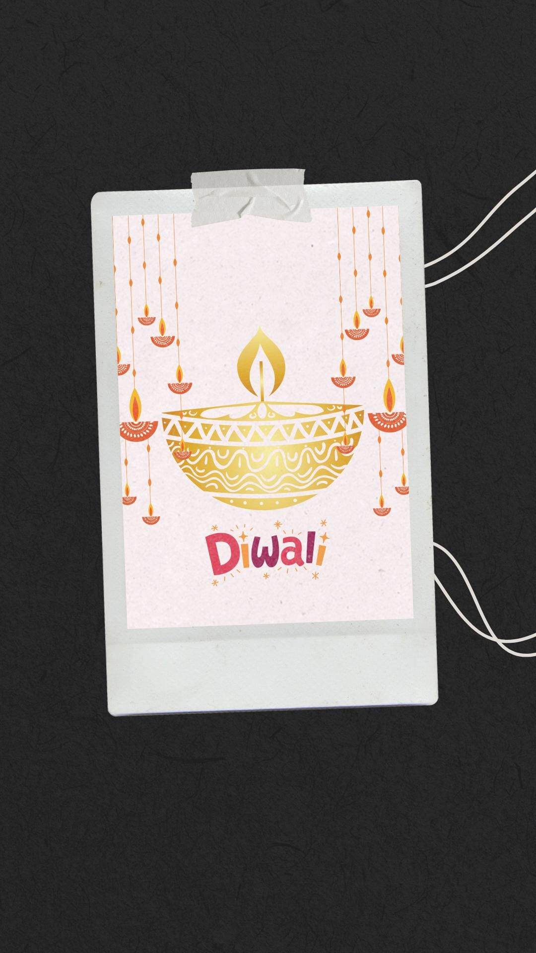 Diwali Wall Art Digital Download - Festive Decor Digital product diwali-wall-art-digital-download-diya-print-polaroid-style My Store