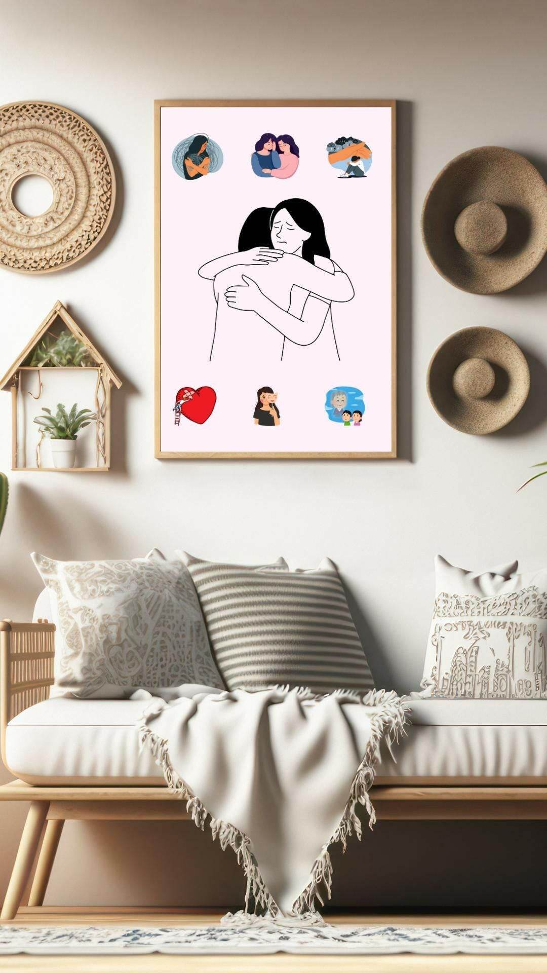 Emotional Healing Wall Art Digital Download Digital product emotional-healing-wall-art-framed-above-sofa-bedroom-decor My Store