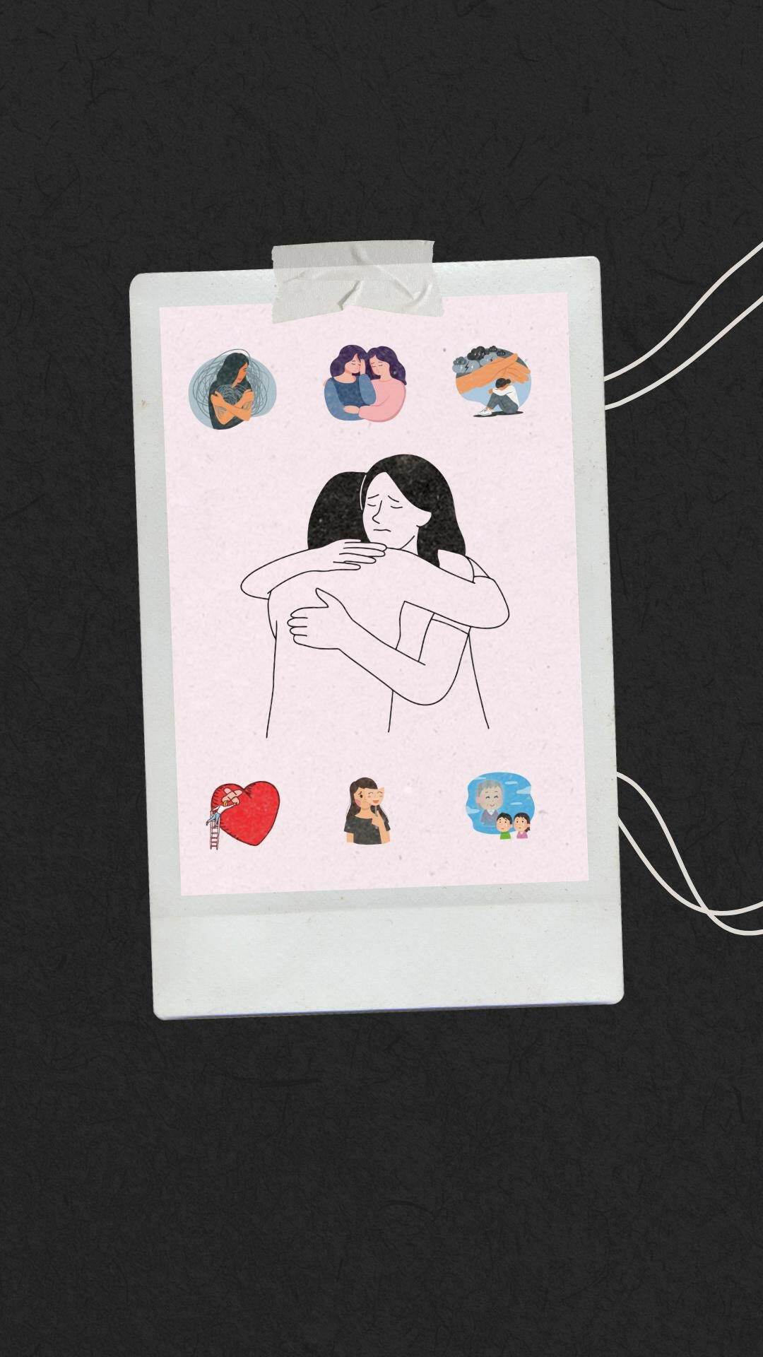 Emotional Healing Wall Art Digital Download Digital product emotional-healing-wall-art-polaroid-photo-style-taped My Store