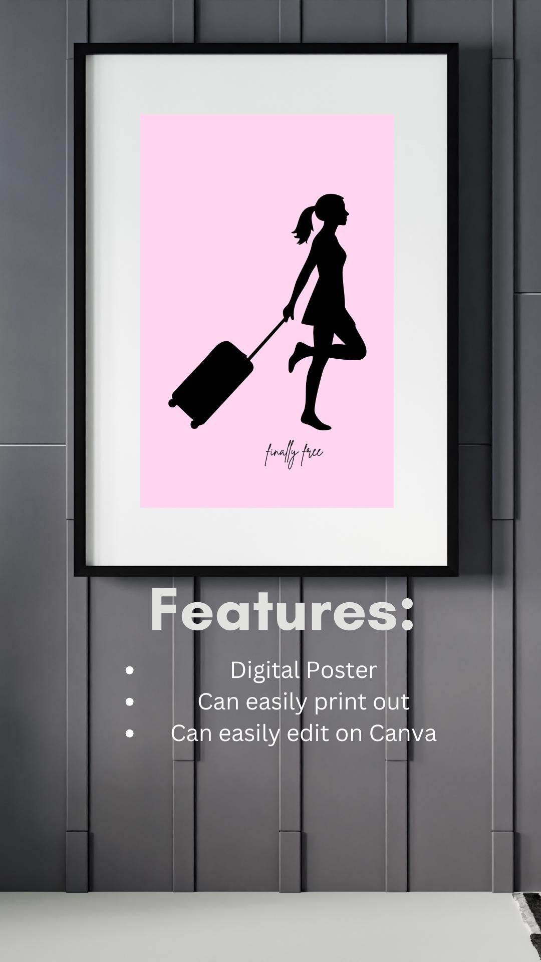 Empowering Travel Wall Art Digital Download Digital product empowering-travel-wall-art-digital-poster-canva-editable My Store