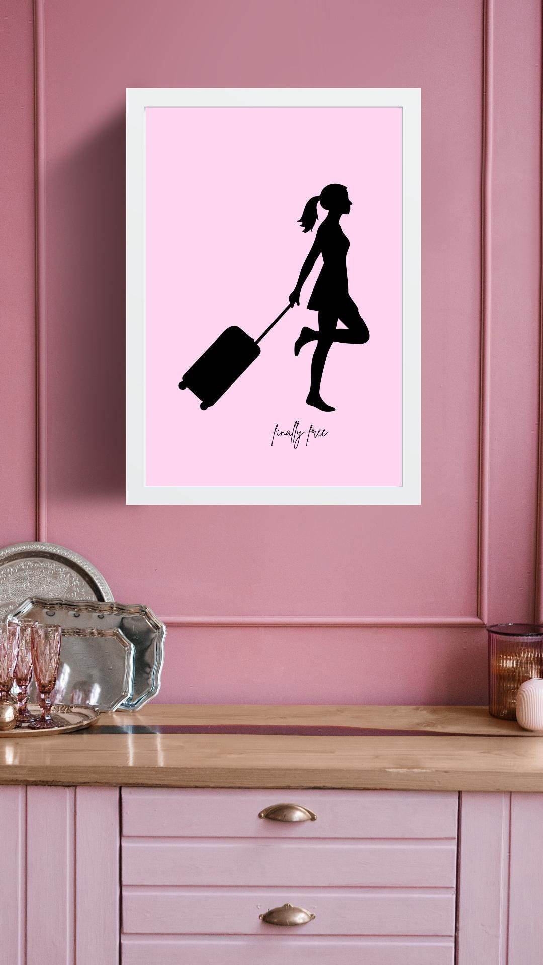 Empowering Travel Wall Art Digital Download Digital product empowering-travel-wall-art-framed-on-pink-wall My Store