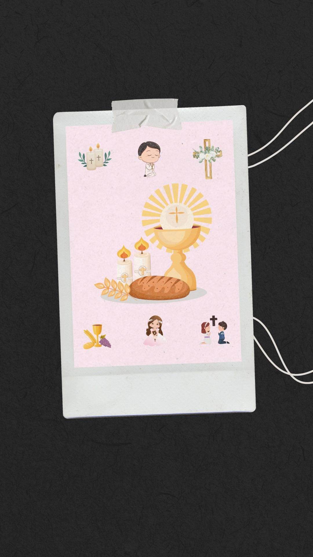 First Holy Communion Wall Art Digital Download Digital product first-holy-communion-wall-art-polaroid-style-photo-print-display My Store