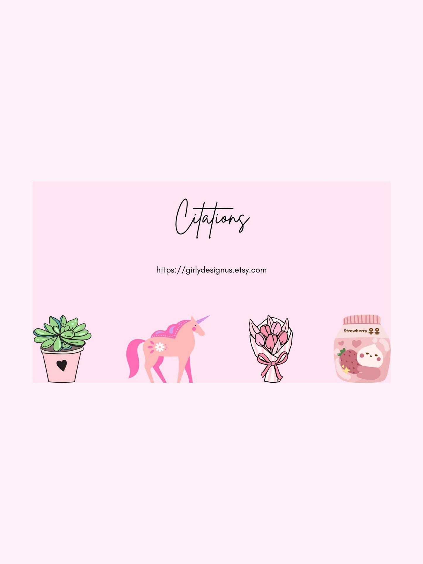 Aesthetic Presentation Slides for School - Cute & Trendy Digital product girlydesignus-aesthetic-presentation-slides-for-school-citations-plant-unicorn My Store