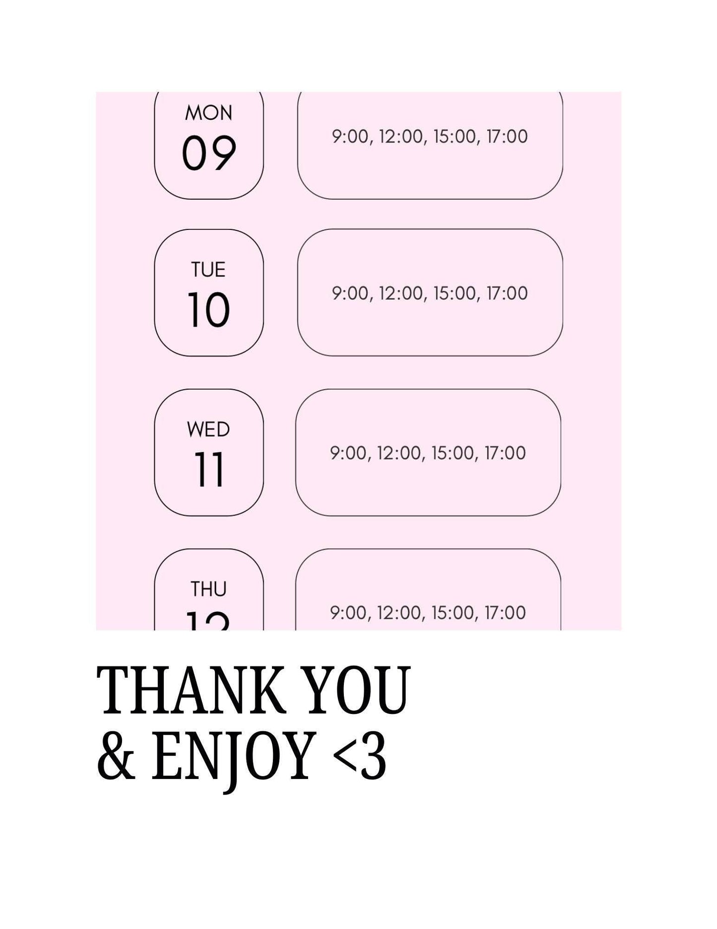 Hair Stylist Appointment Template - Digital Download Digital product hair-stylist-appointment-template-pink-thank-you-message My Store
