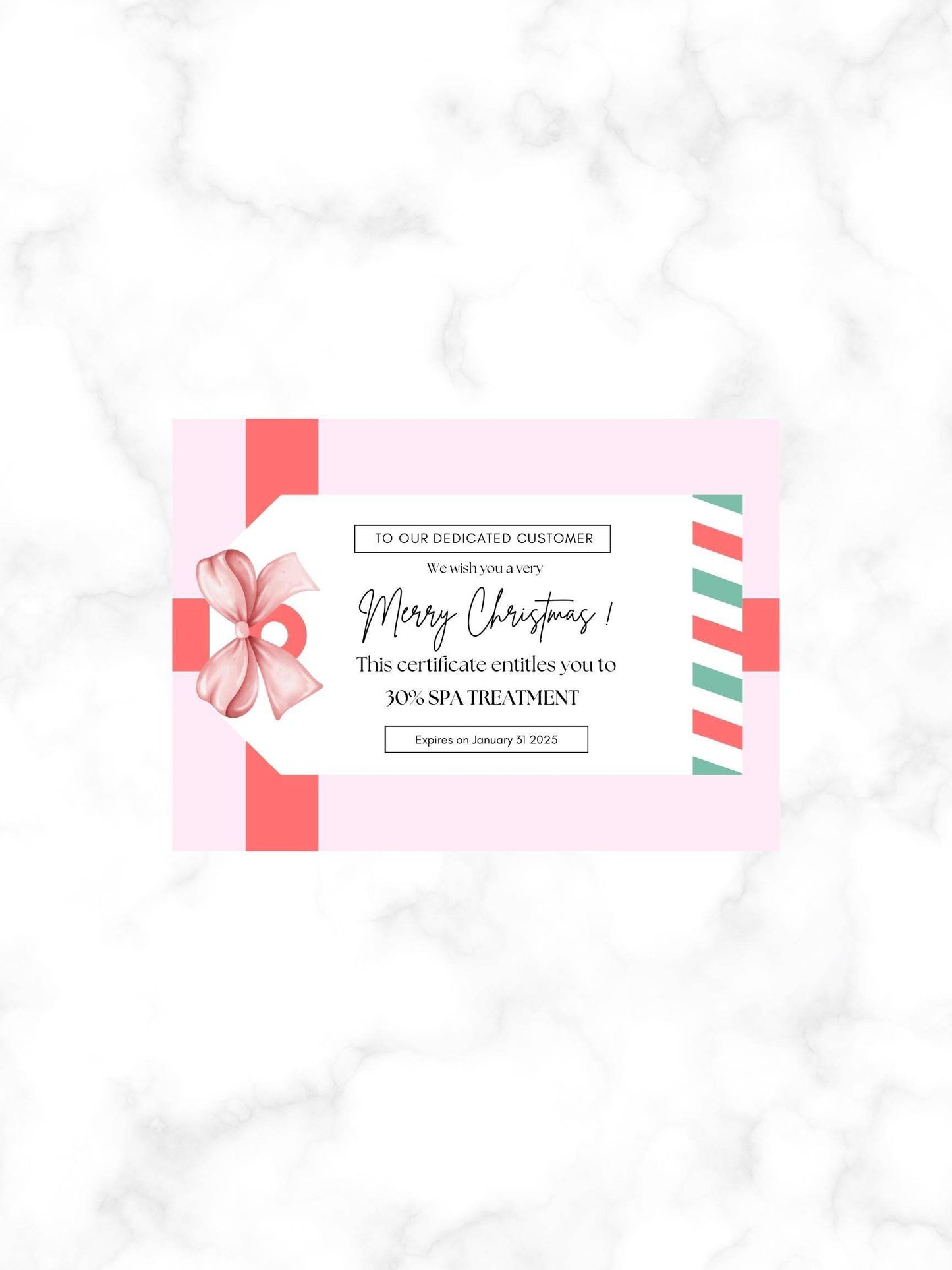 Holiday Gift Tags Instant Download - Christmas Label Digital product holiday-gift-tags-instant-download-marble-background-spa-certificate My Store