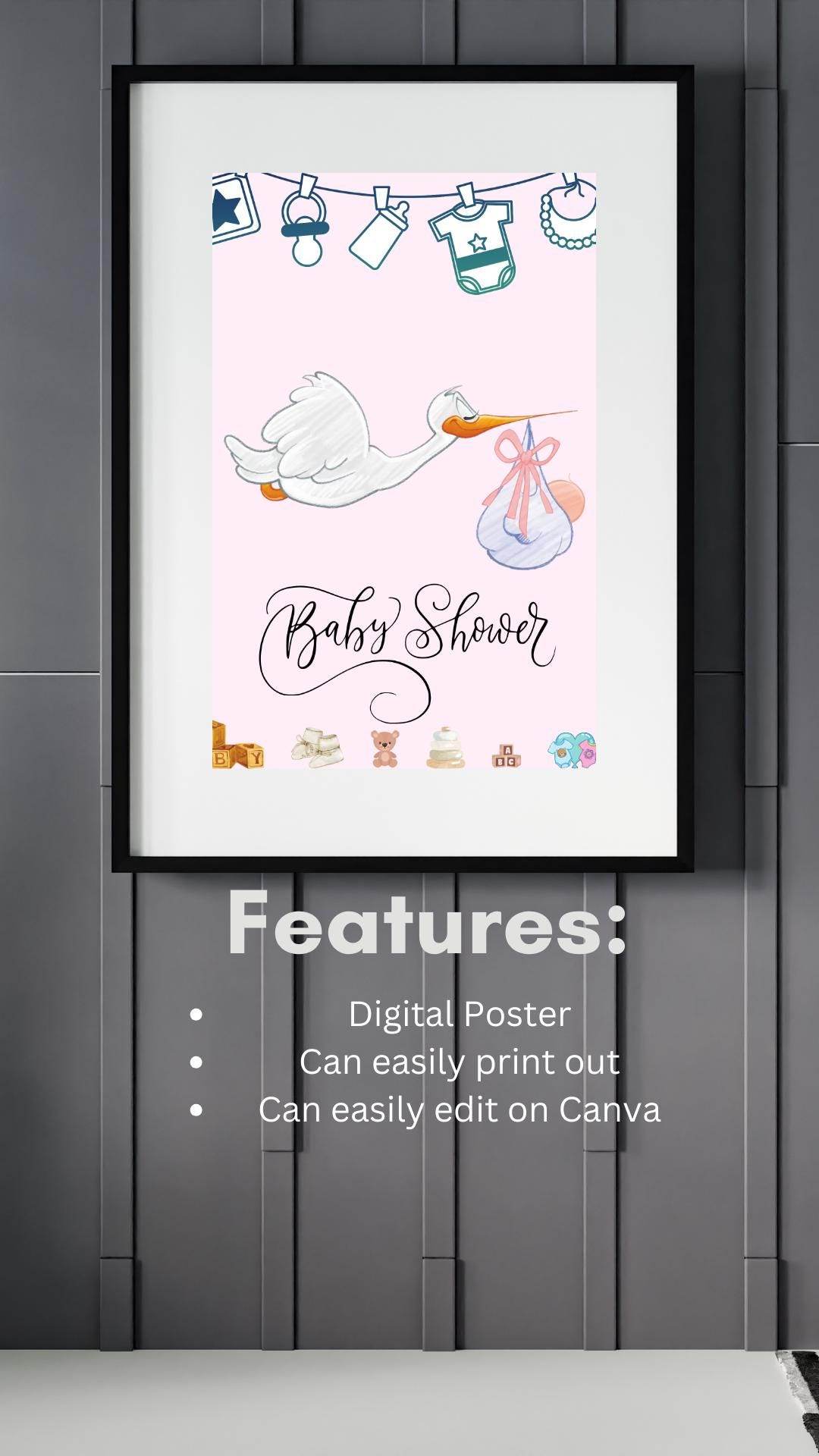 Instant Baby Shower Invitation for Girl or Boy Digital Digital product instant-baby-shower-invitation-for-girl-or-boy-features-digital-poster My Store