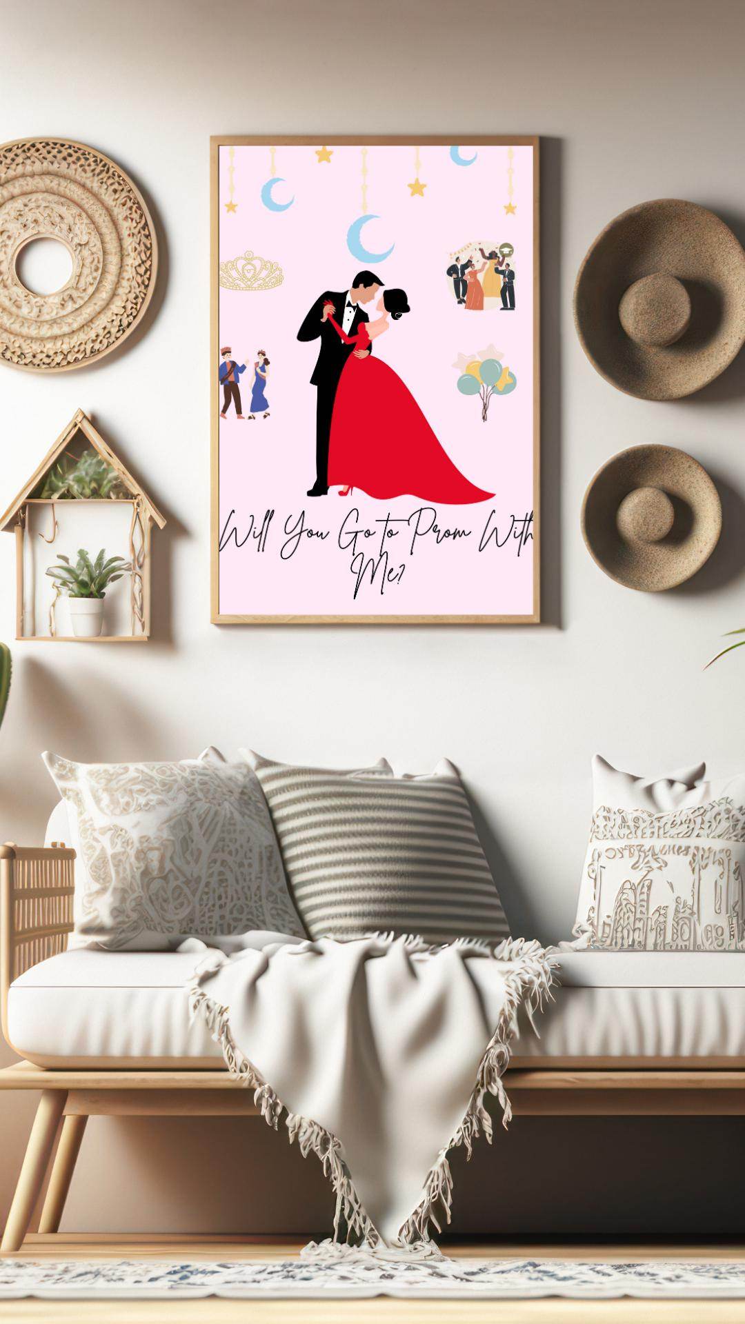 Romantic Prom Proposal Poster Digital Download Digital product romantic-prom-proposal-poster-living-room-wall-decor My Store