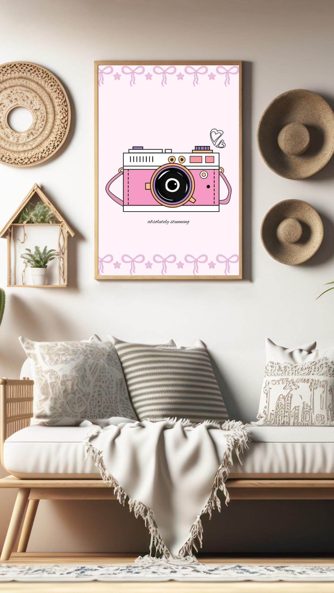 Pink Aesthetic Camera Poster Digital Download Digital product shopify-pink-aesthetic-camera-poster-living-room-decor My Store