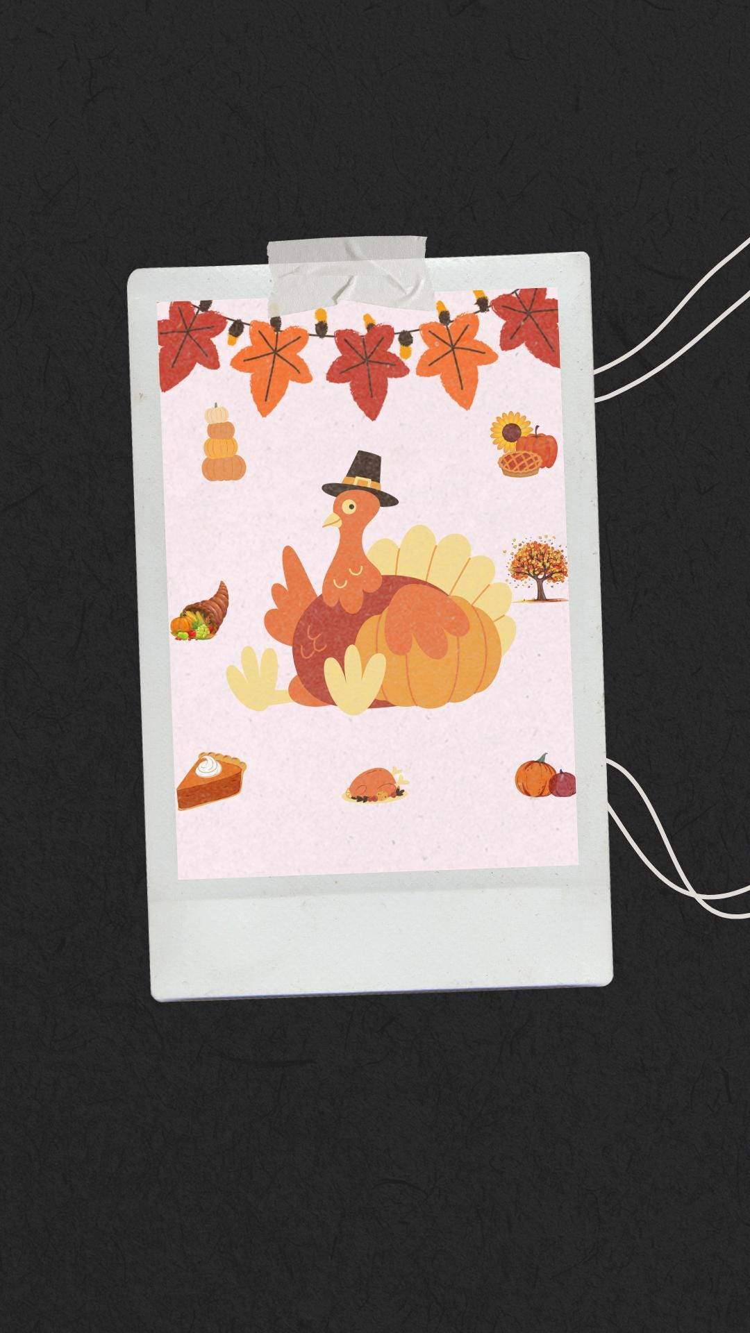 Thanksgiving Decor Digital Download - Cute Turkey Art Digital product thanksgiving-decor-digital-download-polkadot-background-photo-style My Store