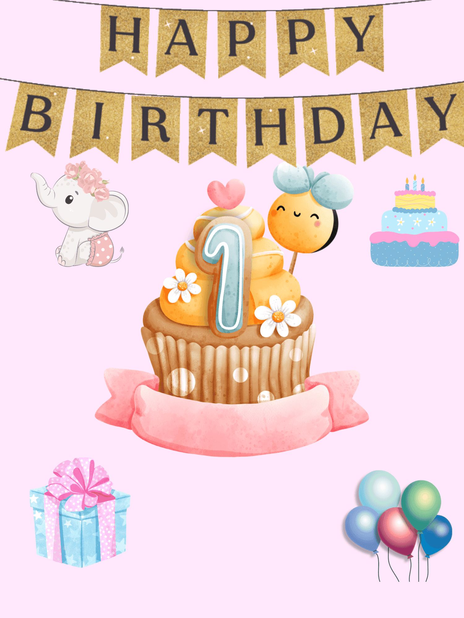Birthday Collection: Printable Party Decor & Invitations - GirlyDesignUS
