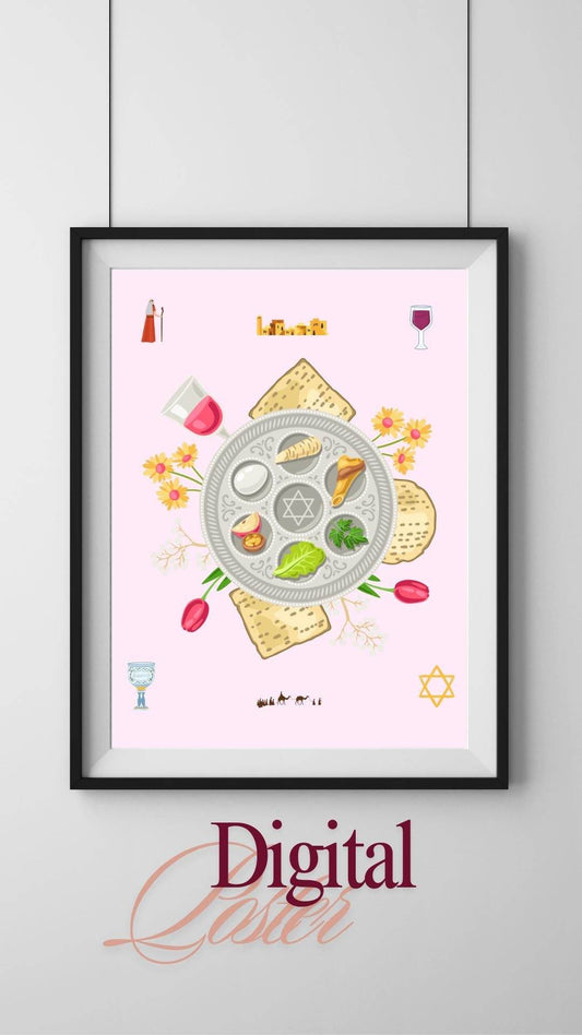 Passover Seder Plate Art Print | Digital Download Digital product 525a0228-il_fullxfull.6579735051_nyop My Store