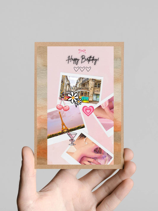 Aesthetic Birthday Instagram Story Template Digital product aesthetic-birthday-instagram-story-template-pink-photo-collage-hand-holding My Store