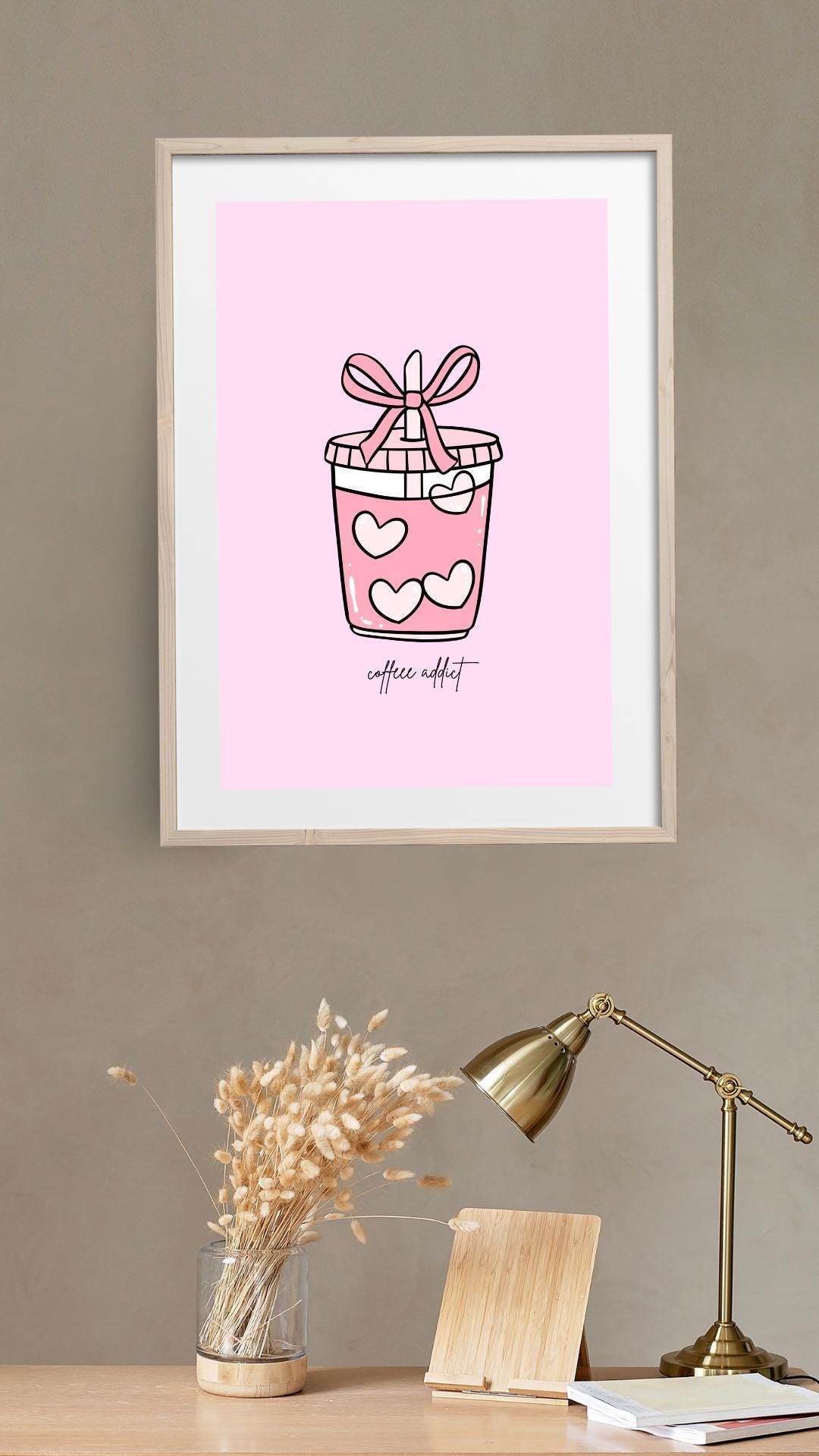 Aesthetic Coffee Wall Art Digital Download Digital product aesthetic-coffee-wall-art-digital-download-light-wood-frame-beige-wall My Store