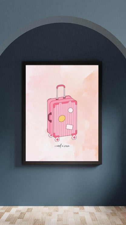 Aesthetic Digital Travel Poster Download Digital product aesthetic-digital-travel-poster-download-framed-on-navy-wall My Store
