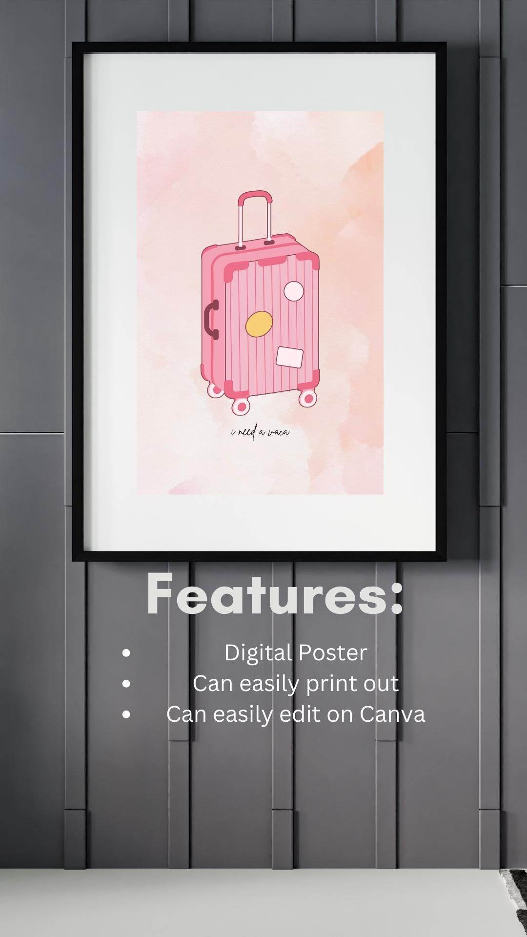 Aesthetic Digital Travel Poster Download Digital product aesthetic-digital-travel-poster-download-framed-with-features-text My Store