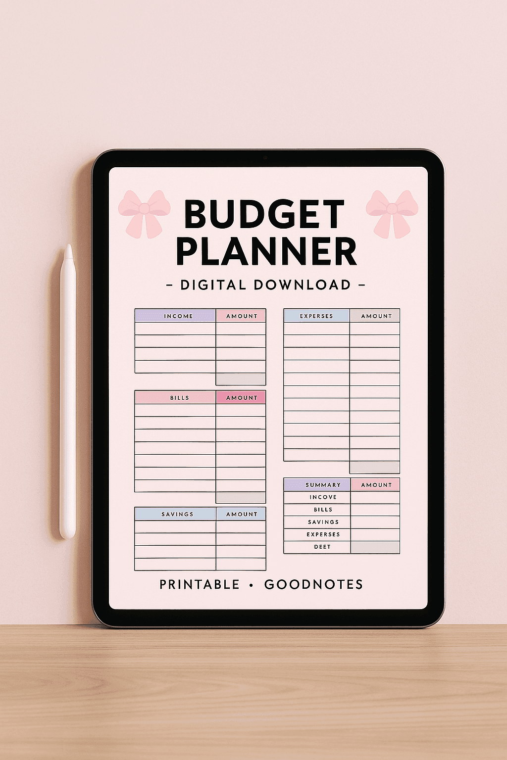 Aesthetic Income and Bill Organizer Digital Planner Digital product aesthetic-income-and-bill-organizer-budget-planner-digital-download GirlyDesignUS