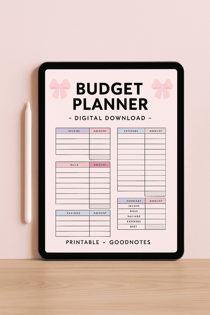 Aesthetic Income and Bill Organizer Digital Planner Digital product aesthetic-income-and-bill-organizer-budget-planner-digital-download GirlyDesignUS