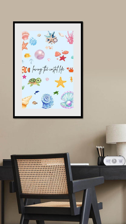 Beach Theme Ocean Decor Print Digital Download Digital product beach-theme-ocean-decor-print-black-frame-office-wall-decor My Store
