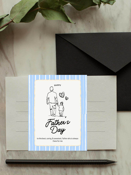 Best Dad Digital Greeting Card - Father's Day Digital product best-dad-digital-greeting-card-blue-striped-envelope-background My Store