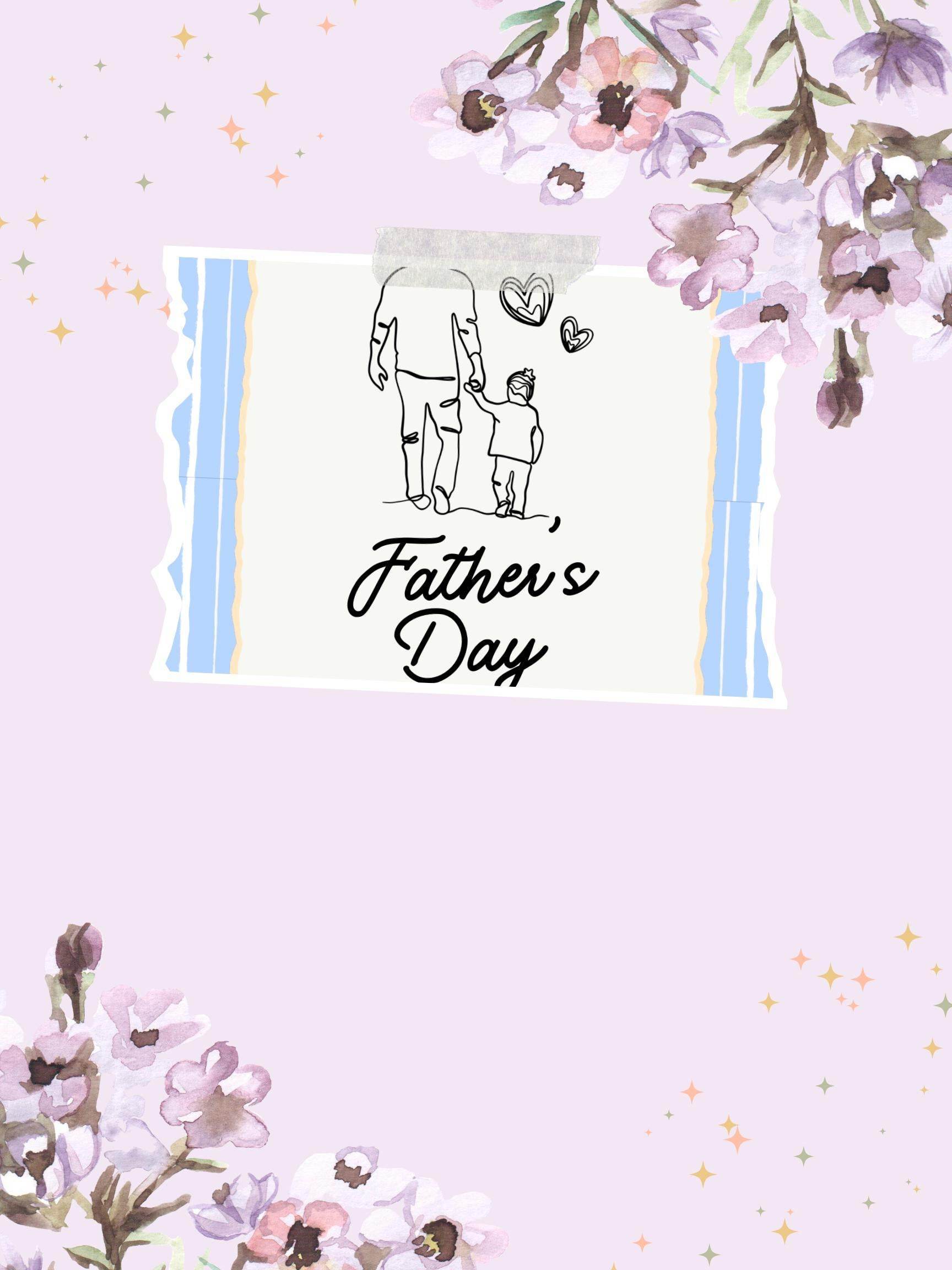 Best Dad Digital Greeting Card - Father's Day Digital product best-dad-digital-greeting-card-blue-striped-floral-lilac-background My Store