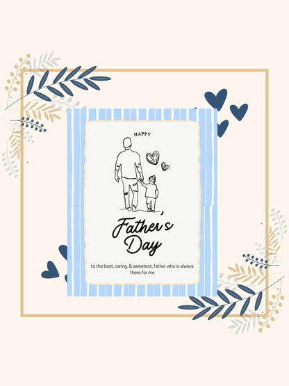 Best Dad Digital Greeting Card - Father's Day Digital product best-dad-digital-greeting-card-blue-striped-navy-heart-floral My Store