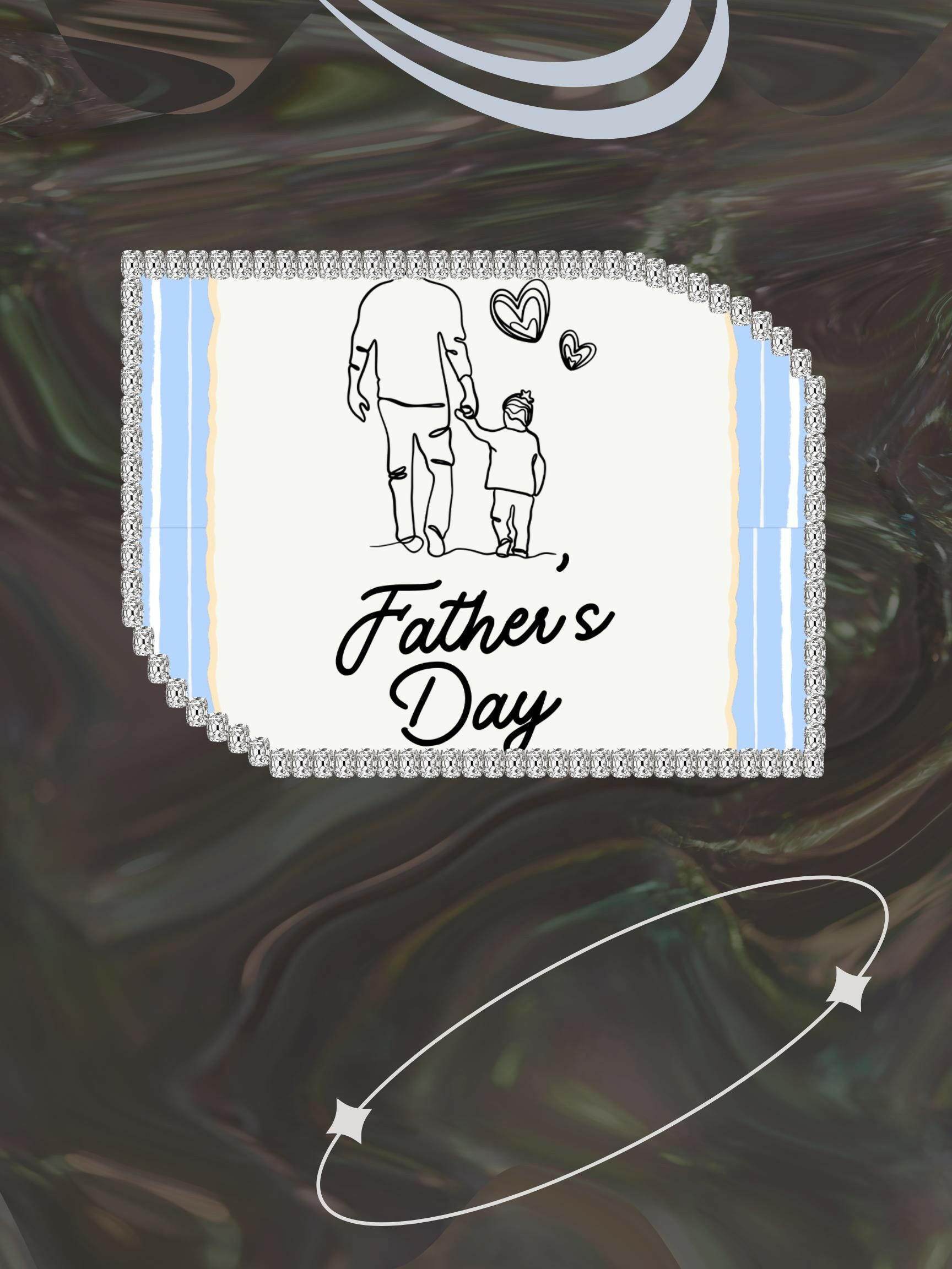 Best Dad Digital Greeting Card - Father's Day Digital product best-dad-digital-greeting-card-blue-striped-with-diamond-frame My Store