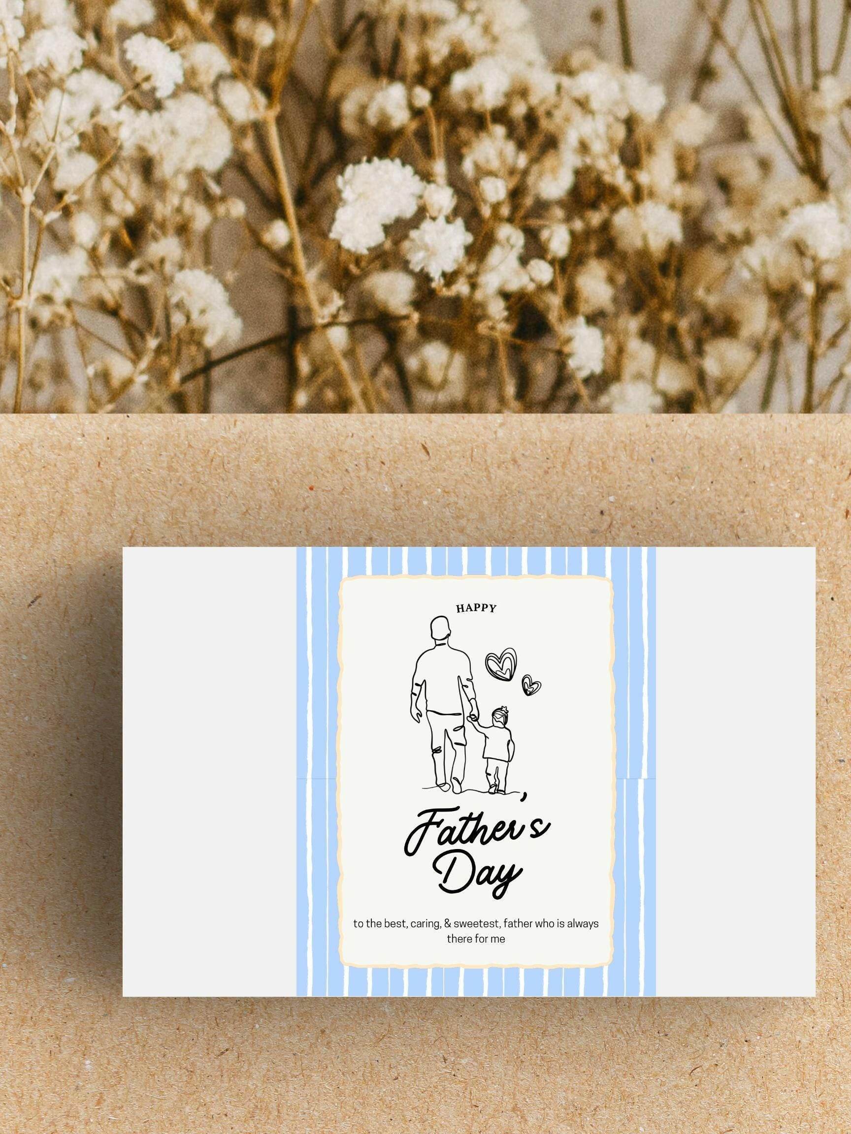 Best Dad Digital Greeting Card - Father's Day Digital product best-dad-digital-greeting-card-close-up-on-kraft-paper My Store