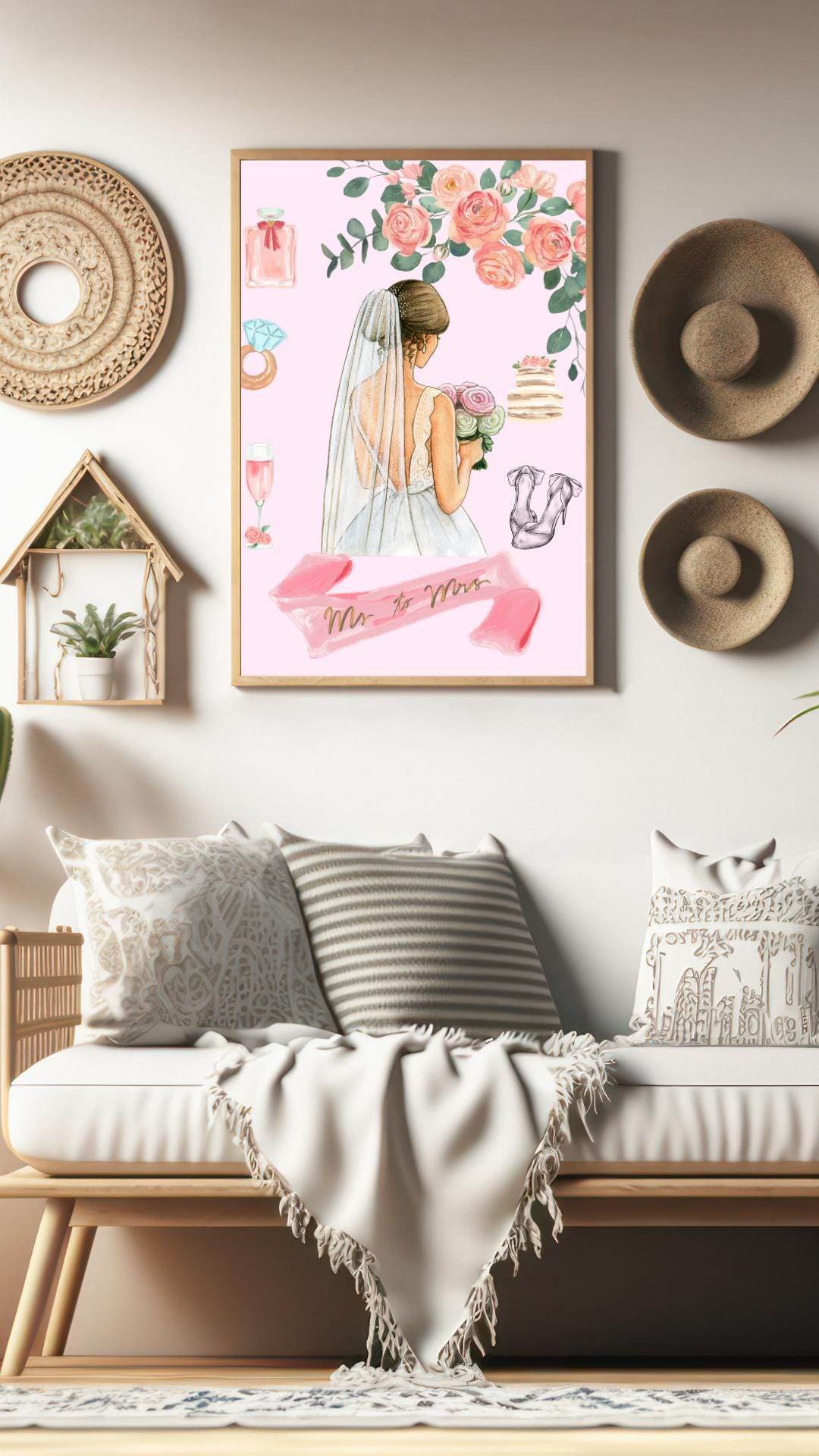 Bridal Shower Wall Art Digital Download Digital product bridal-shower-wall-art-room-decor-with-bride-poster My Store