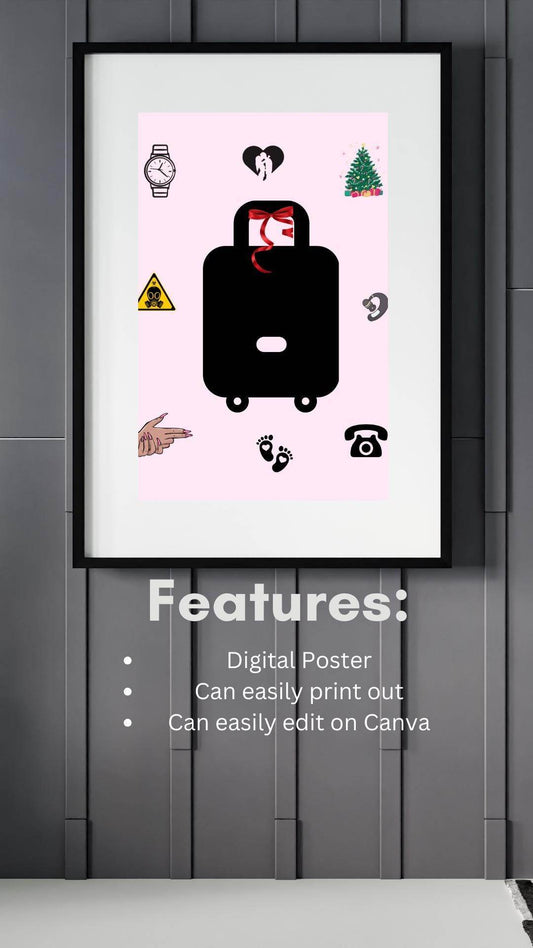 Carry-On Poster Digital Download Art Print Digital product carry-on-poster-digital-download-framed-poster-features-text My Store