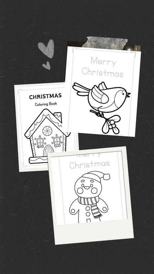 Christmas Coloring Book for Kids - Digital Download Digital product christmas-coloring-book-for-kids-gingerbread-house-bird-snowman My Store