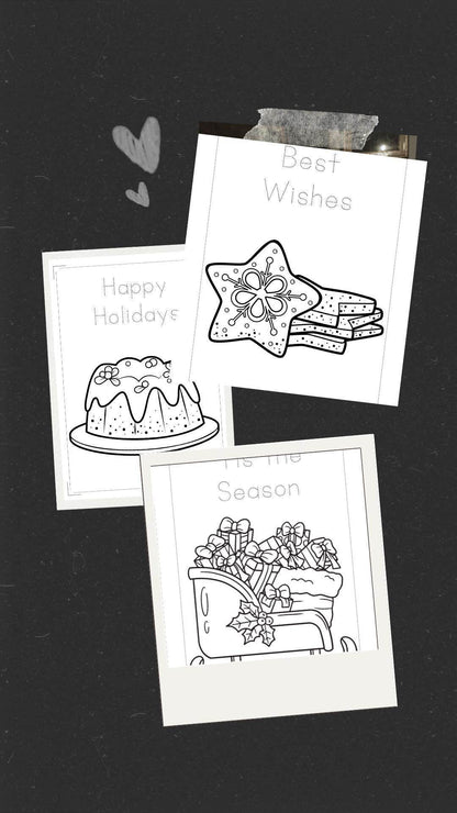 Christmas Coloring Book for Kids - Digital Download Digital product christmas-coloring-book-for-kids-holiday-pudding-star-cookies-sleigh My Store