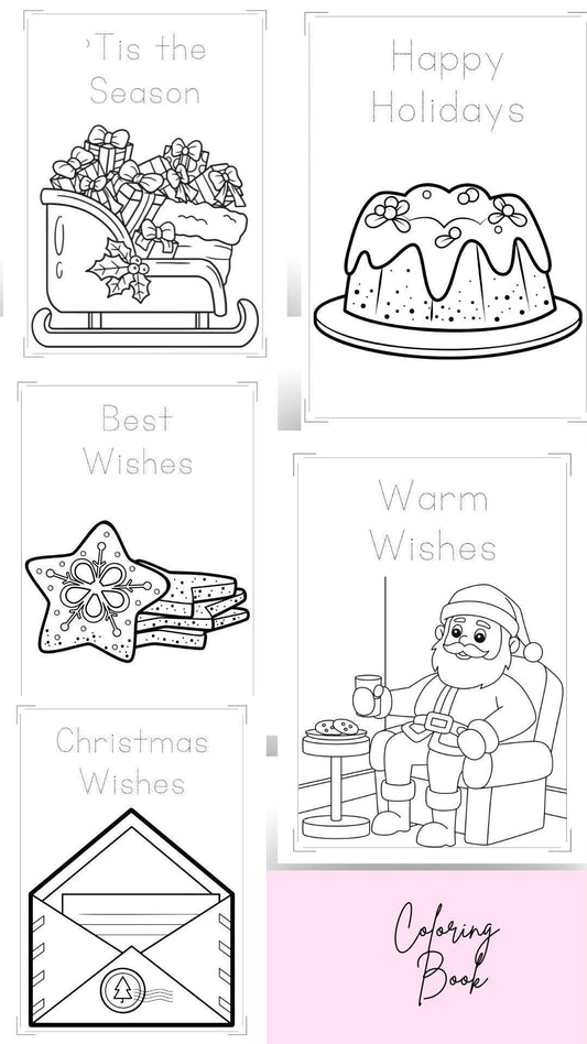 Christmas Coloring Book for Kids - Digital Download Digital product christmas-coloring-book-for-kids-santa-cookies-star-shaped-cookies My Store