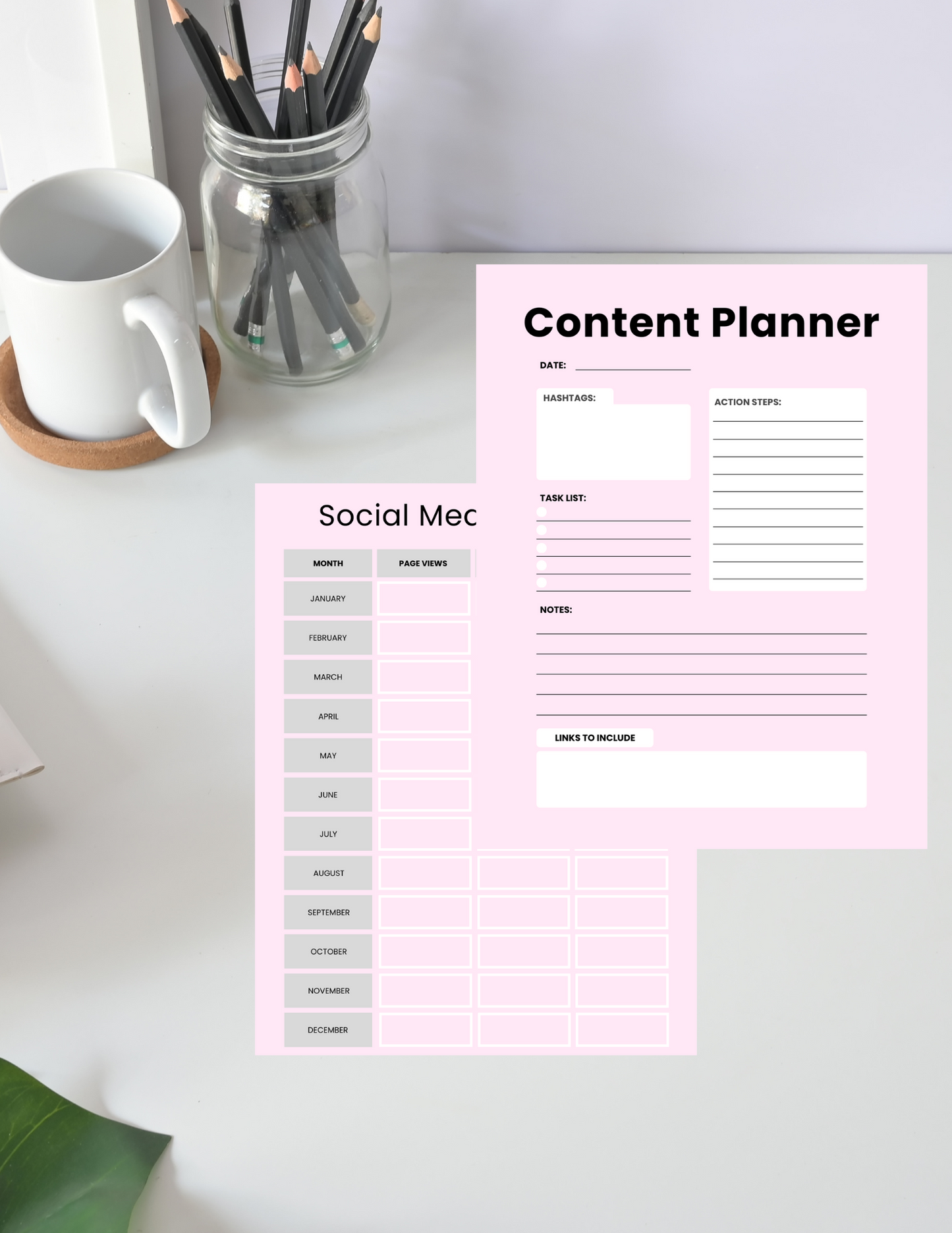 Content Planning Template for Creators Digital product content-planning-template-for-creators-hands-free-planner-with-marker-cup GirlyDesignUS