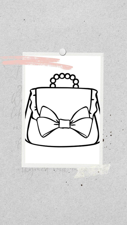 Cute Printable Coloring Book Kids Digital Download Digital product cute-printable-coloring-book-kids-handbag-with-large-bow-front My Store