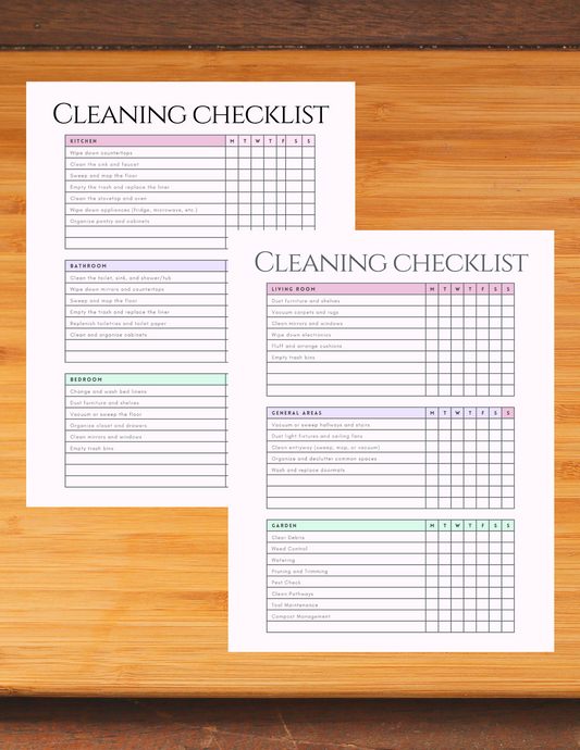 Digital Cleaning Schedule Template Printable Digital product digital-cleaning-schedule-template-kitchen-bathroom-bedroom-checklists GirlyDesignUS