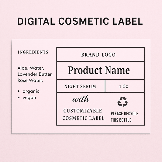 Minimalist Cosmetic Label Template - Customizable Digital Design Digital product digital-pink-card-minimalist-cosmetic-label-template-customizable My Store