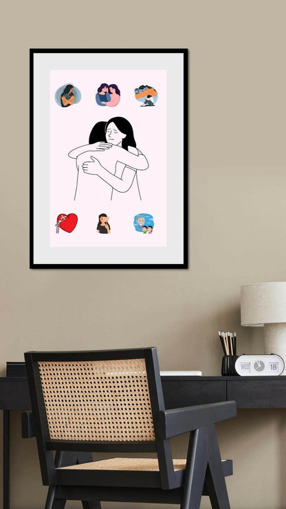 Emotional Healing Wall Art Digital Download Digital product emotional-healing-wall-art-black-frame-office-wall-decor My Store