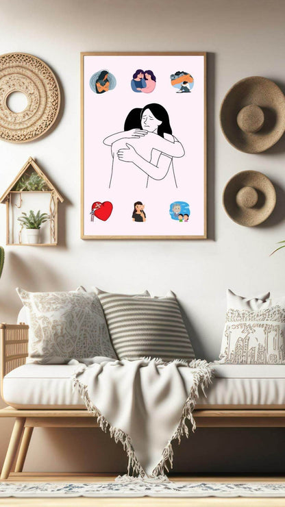 Emotional Healing Wall Art Digital Download Digital product emotional-healing-wall-art-framed-above-sofa-bedroom-decor My Store
