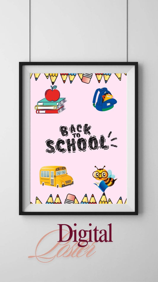 First Day of School Sign Printable - Cute Back to School Decor Digital product first-day-of-school-sign-printable-colorful-back-to-school-design My Store