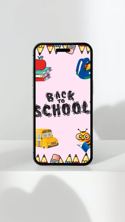 First Day of School Sign Printable - Cute Back to School Decor Digital product first-day-of-school-sign-printable-mobile-phone-display-design My Store