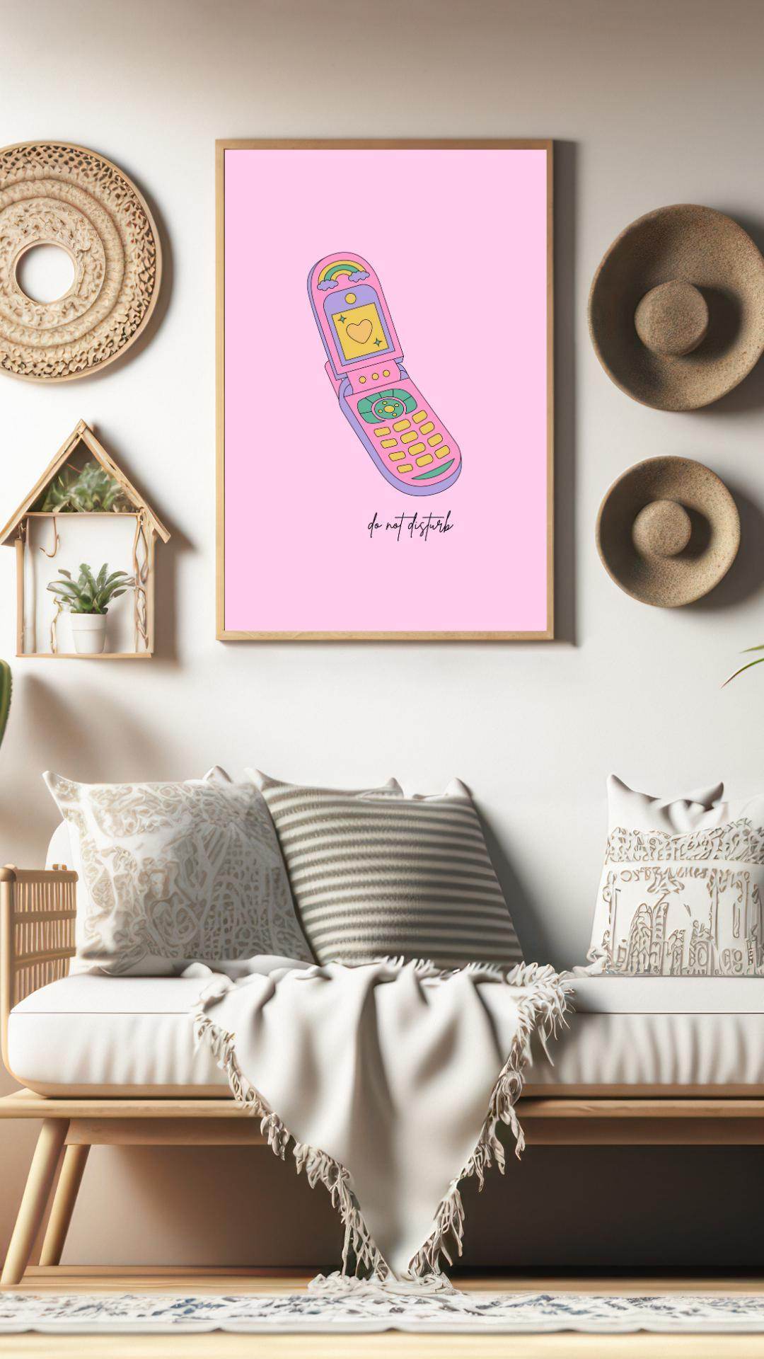 90s Nostalgia Digital Print Flip Phone Art Digital product framed-poster-living-room-90s-nostalgia-digital-print My Store