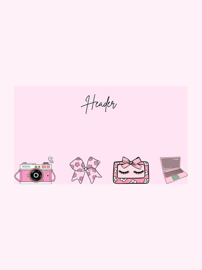 Aesthetic Presentation Slides for School - Cute & Trendy Digital product girlydesignus-aesthetic-presentation-slides-for-school-camera-ribbon-laptop My Store