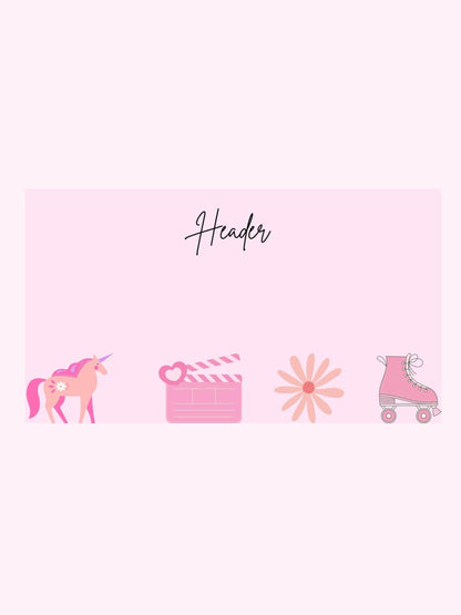 Aesthetic Presentation Slides for School - Cute & Trendy Digital product girlydesignus-aesthetic-presentation-slides-for-school-unicorn-roller-skate-clip My Store